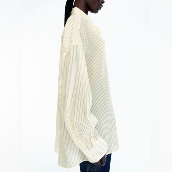 Hm studio collection oversized silk blend shirt xs - Picture 4 of 6